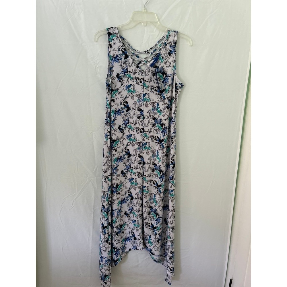 Apt. 9 Women's Sleeveless Floral‎ Print Casual Midi Dress Criss Cross Back